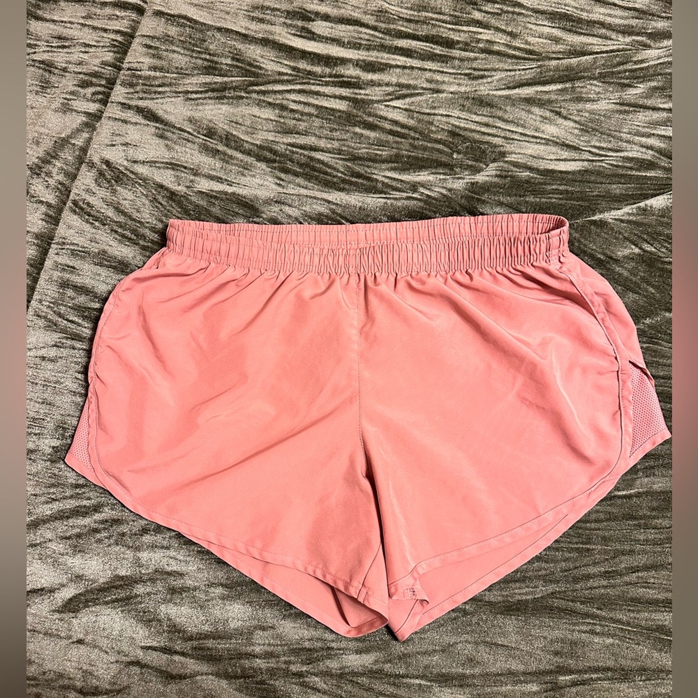 Nike Women’s Pink Dri-Fit Brief-Lined Running Shorts Size Medium